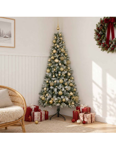Albero di Natale artificiale con palline 120 cm 150 LED