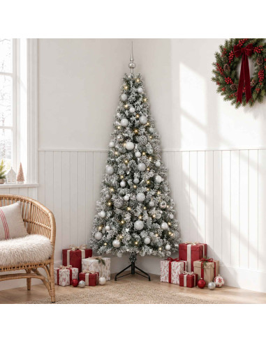 Albero di Natale artificiale con palline 150 cm 150 LED