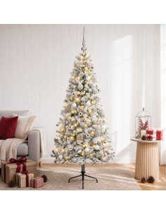 Albero di Natale artificiale con palline 120 cm 150 LED