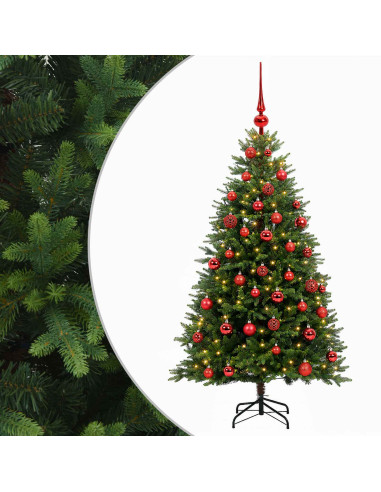 Albero di Natale Artificiale con Palline 120 cm 150 LED