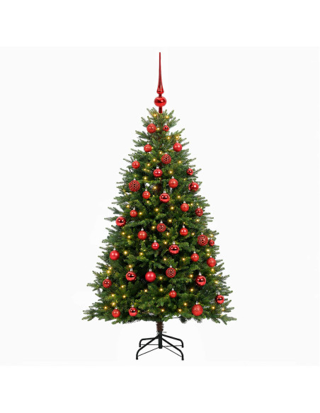 Albero di Natale Artificiale con Palline 120 cm 150 LED
