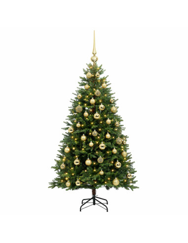 Albero di Natale Artificiale con Palline 120 cm 150 LED