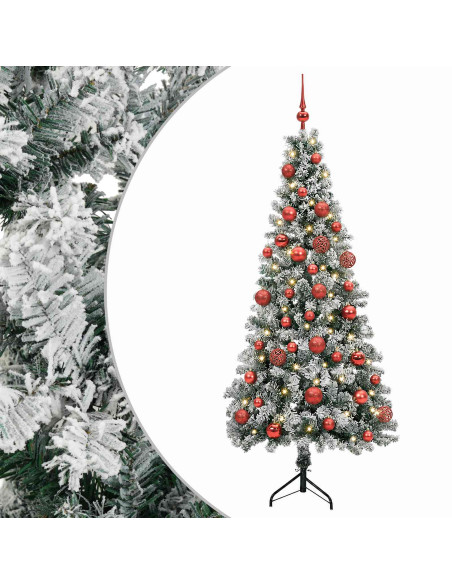 Albero di Natale artificiale con palline 150 cm 150 LED