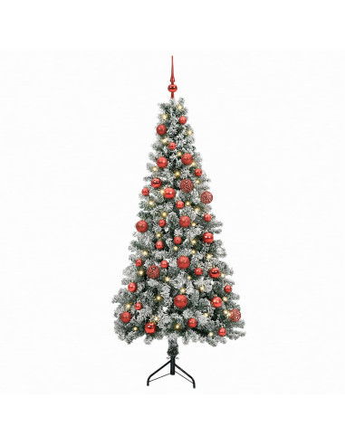 Albero di Natale artificiale con palline 150 cm 150 LED