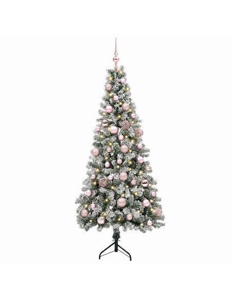 Albero di Natale artificiale con palline 120 cm 150 LED