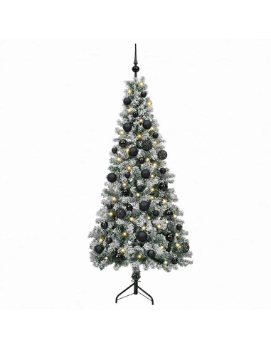 Albero di Natale artificiale con palline 120 cm 150 LED