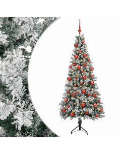 Albero di Natale artificiale con palline 120 cm 150 LED 2