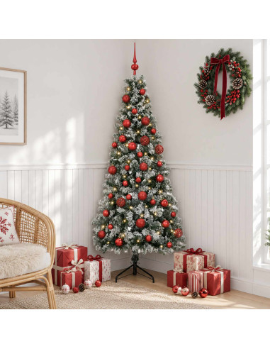 Albero di Natale artificiale con palline 120 cm 150 LED