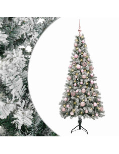 Albero di Natale artificiale con palline 150 cm 150 LED 2