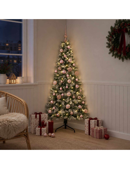 Albero di Natale artificiale con palline 150 cm 150 LED