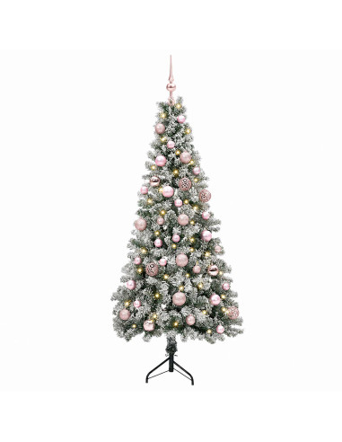 Albero di Natale artificiale con palline 150 cm 150 LED