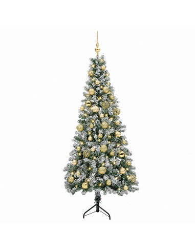 Albero di Natale artificiale con palline 120 cm 150 LED