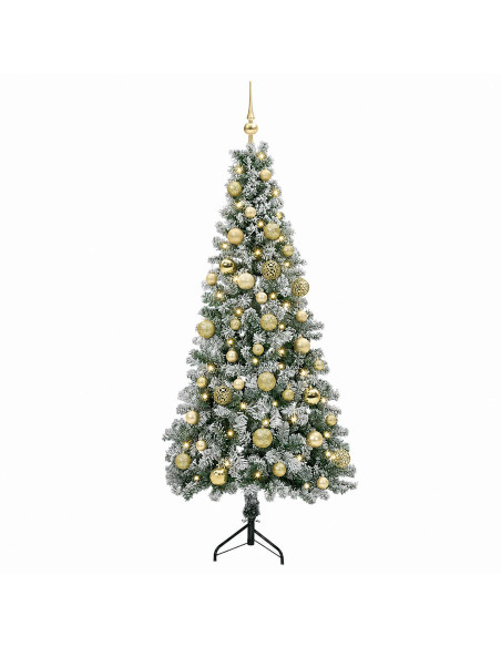 Albero di Natale artificiale con palline 120 cm 150 LED