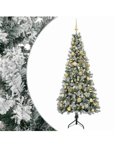 Albero di Natale artificiale con palline 150 cm 150 LED 2