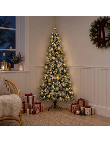 Albero di Natale artificiale con palline 150 cm 150 LED