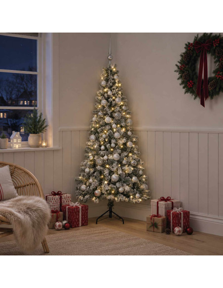 Albero di Natale artificiale con palline 150 cm 150 LED