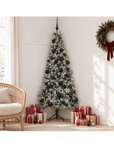 Albero di Natale artificiale con palline 150 cm 150 LED