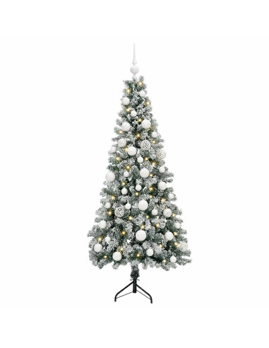 Albero di Natale artificiale con palline 120 cm 150 LED