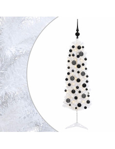 Albero di Natale Artificiale Slim con Palline 150 cm 150 LED 2