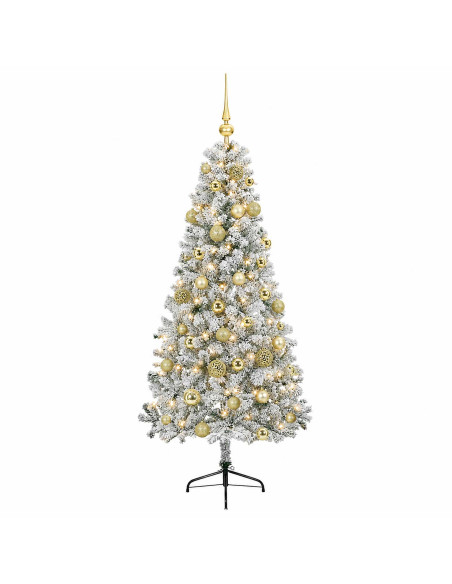 Albero di Natale artificiale con palline 120 cm 150 LED