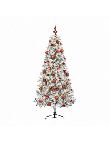 Albero di Natale artificiale con palline 120 cm 150 LED