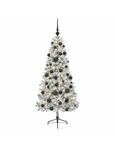 Albero di Natale artificiale con palline 120 cm 150 LED