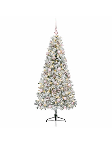 Albero di Natale artificiale con palline 150 cm 150 LED