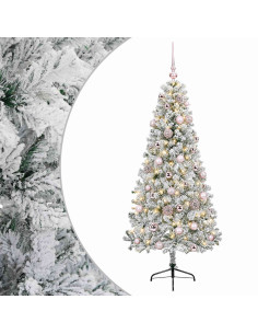 Albero di Natale artificiale con palline 120 cm 150 LED 2