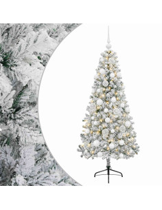 Albero di Natale artificiale con palline 150 cm 150 LED 2