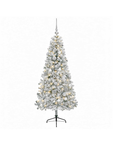 Albero di Natale artificiale con palline 150 cm 150 LED