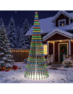 Albero di Natale LED 370 cm 1008 LED Multicolore Acciaio Verde
