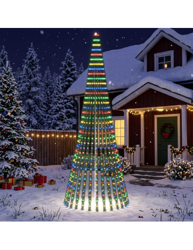 Albero di Natale LED 370 cm 1008 LED Multicolore Acciaio Verde