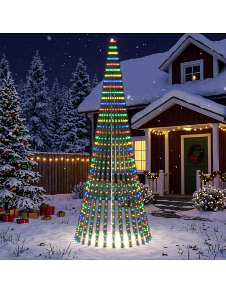 Albero di Natale LED 370 cm 1008 LED Multicolore Acciaio Verde