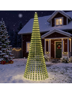 Albero di Natale LED 370 cm 1008 LED Bianco caldo Acciaio Verde
