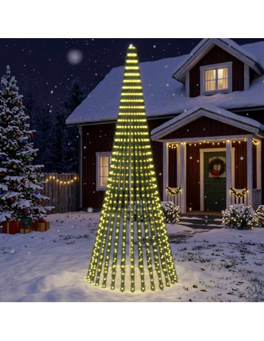 Albero di Natale LED 370 cm 1008 LED Bianco caldo Acciaio Verde