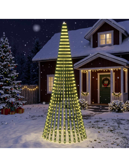 Albero di Natale LED 370 cm 1008 LED Bianco caldo Acciaio Verde