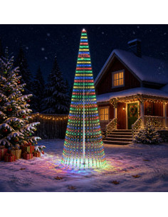 Albero di Natale LED 470 cm 1504 LED Multicolore Acciaio Verde