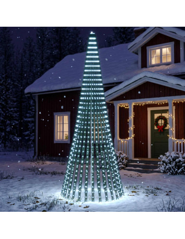 Albero di Natale LED 370 cm 1008 LED Bianco freddo Acciaio