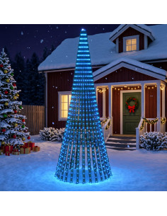 Albero di Natale LED 370 cm 1008 LED Blu Acciaio Verde