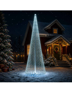 Albero di Natale LED 470 cm 1504 LED Bianco freddo Acciaio