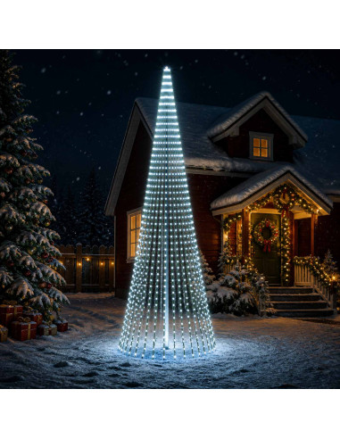 Albero di Natale LED 470 cm 1504 LED Bianco freddo Acciaio