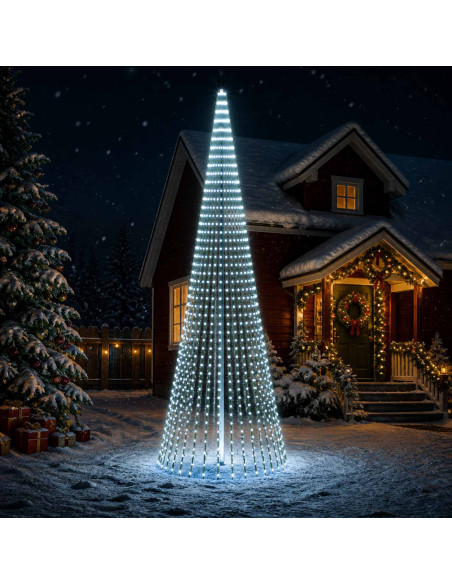 Albero di Natale LED 470 cm 1504 LED Bianco freddo Acciaio