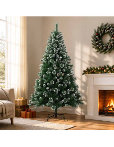 Albero di Natale artificiale 210 cm PVC e Metallo Verde