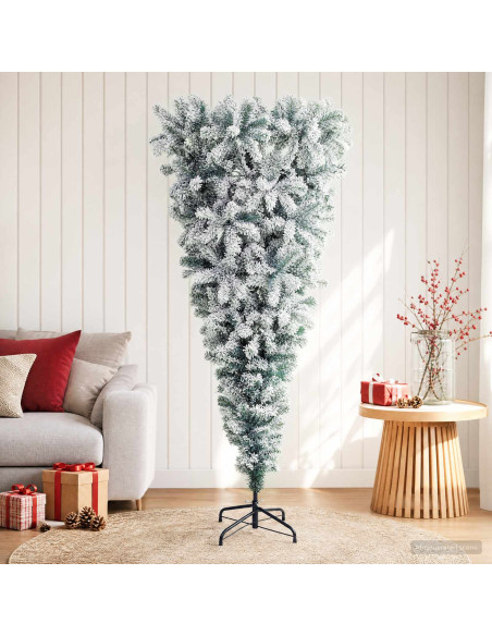 Albero di Natale artificiale capovolto 180 cm PVC e Acciaio