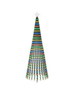 Albero di Natale LED 300 cm 668 LED Multicolore Acciaio Nero 2