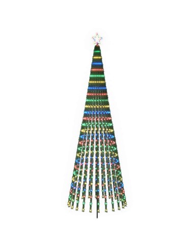 Albero di Natale LED 300 cm 668 LED Multicolore Acciaio Nero