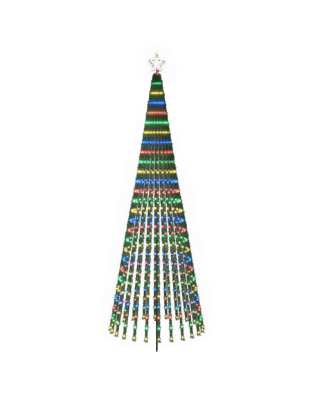 Albero di Natale LED 300 cm 668 LED Multicolore Acciaio Nero