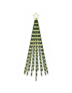 Albero di Natale LED 180 cm 255 LED Bianco caldo Acciaio Nero 2