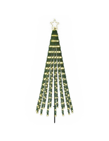 Albero di Natale LED 180 cm 255 LED Bianco caldo Acciaio Nero