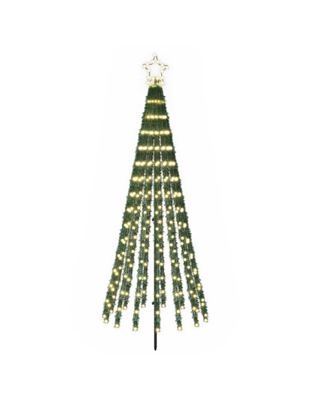 Albero di Natale LED 180 cm 255 LED Bianco caldo Acciaio Nero
